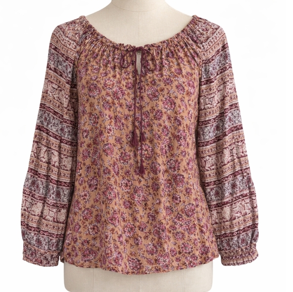Billabong Tops - Billabong Boho Peasant Blouse Floral Small